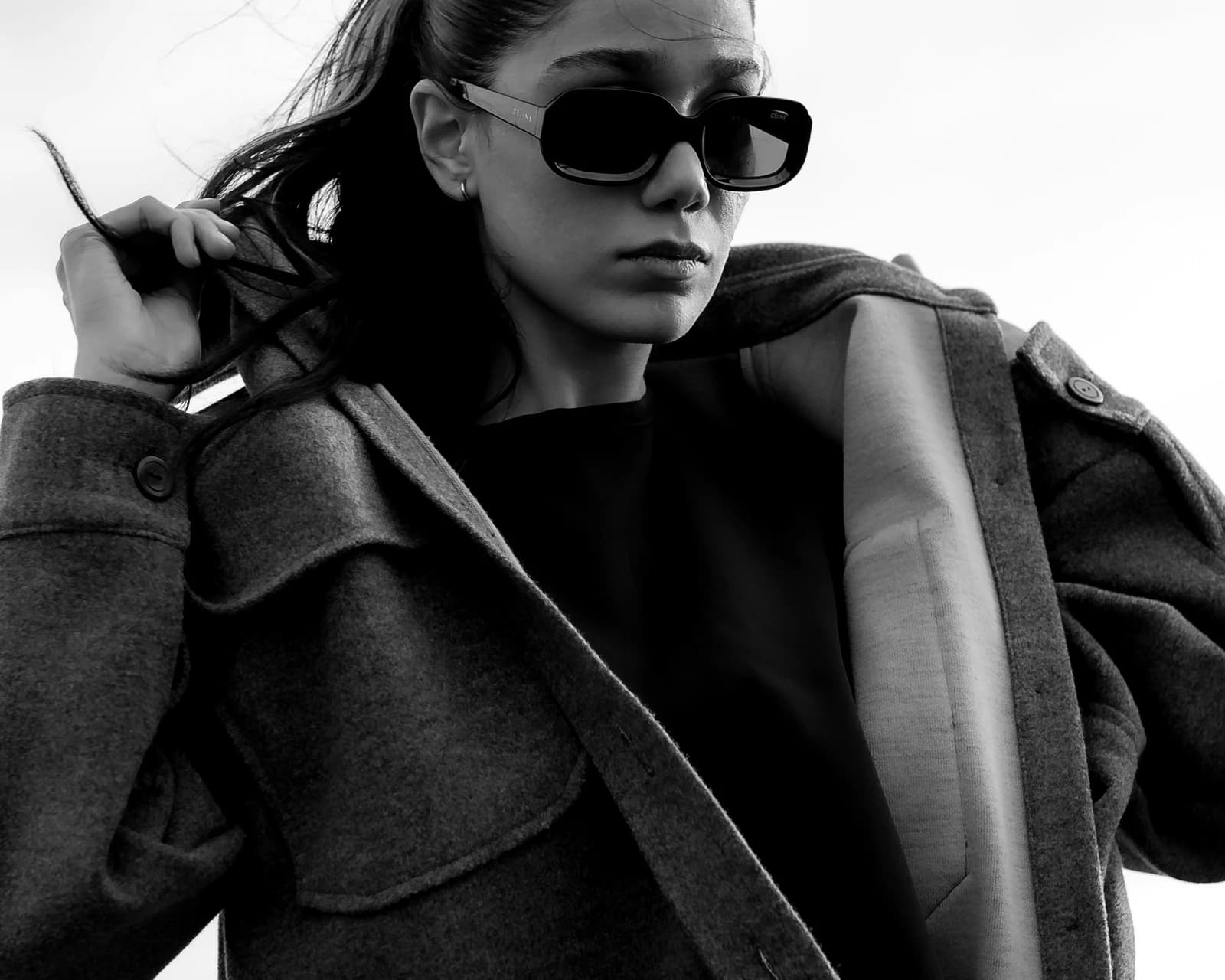 Monochrome outerwear showing subtle changes in texture and silhouette